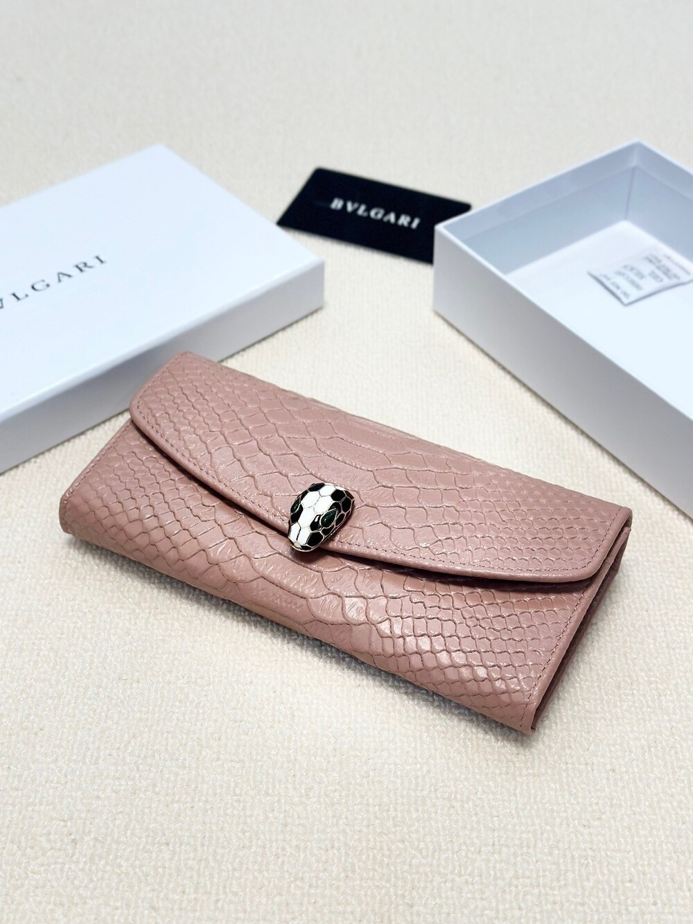 Bvlgari Serpenti Forever Python Skin Long Wallet